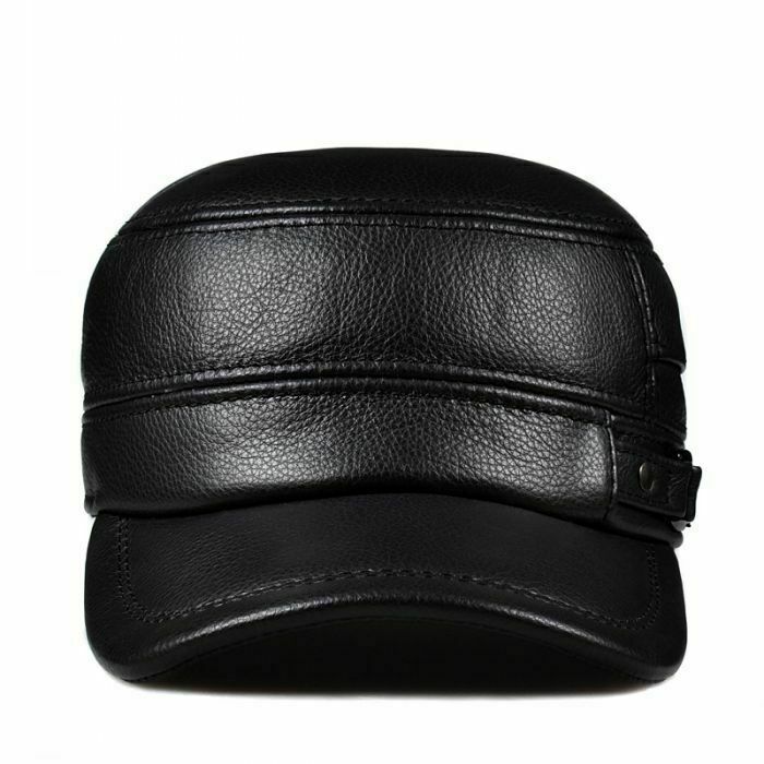 Autumn and Winter Men's Hat Fashion New Soft Leather Hat Top Hot