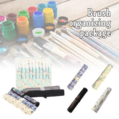 20 Pocket Art Paint Brush Case School Roll Up Pen Holder Canvas Pouch Bag