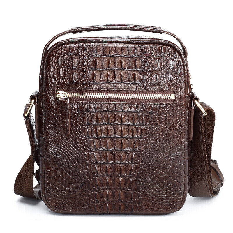 Handcrafted Nile Crocodile Skin Leather Shoulder bag Men's Luxury 8inch Handbags