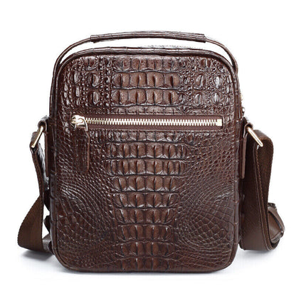 Handcrafted Nile Crocodile Skin Leather Shoulder bag Men's Luxury 8inch Handbags