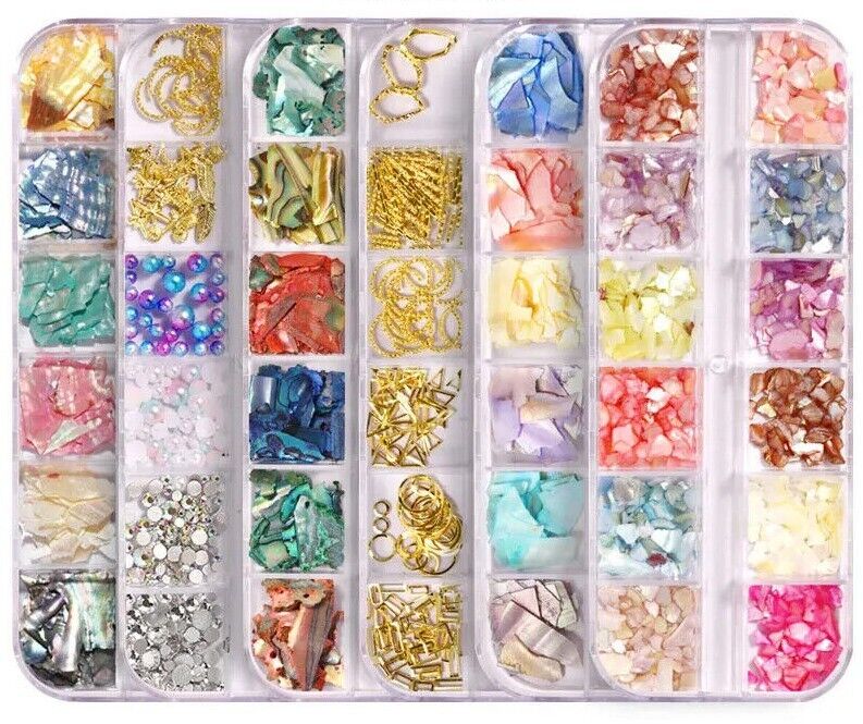 Nail Art Charms Flakes Abalone 3D Irregular Slice Shell Stone DIY Manicure Decor
