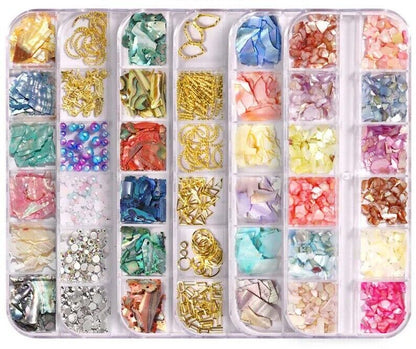 Nail Art Charms Flakes Abalone 3D Irregular Slice Shell Stone DIY Manicure Decor