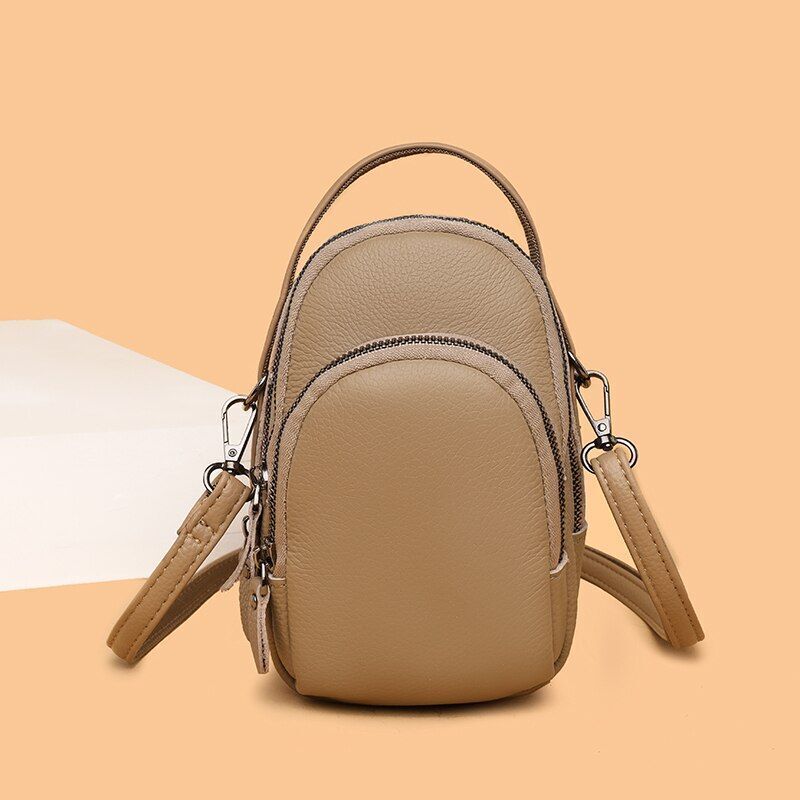 Soft Cowhide Bag 3 Layers Handbag Fashion Genuine Leather Shoulder Crossbody Bag