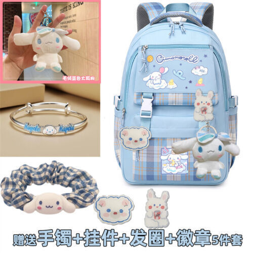 My Melody Kuromi Student Backpack Cinnamoroll Pom Pom Purin Pochacco Schoolbag#h