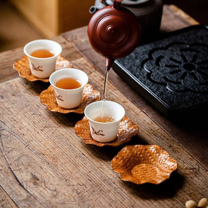 Hand-Woven Bamboo Tea Coasters|Tea Accessories