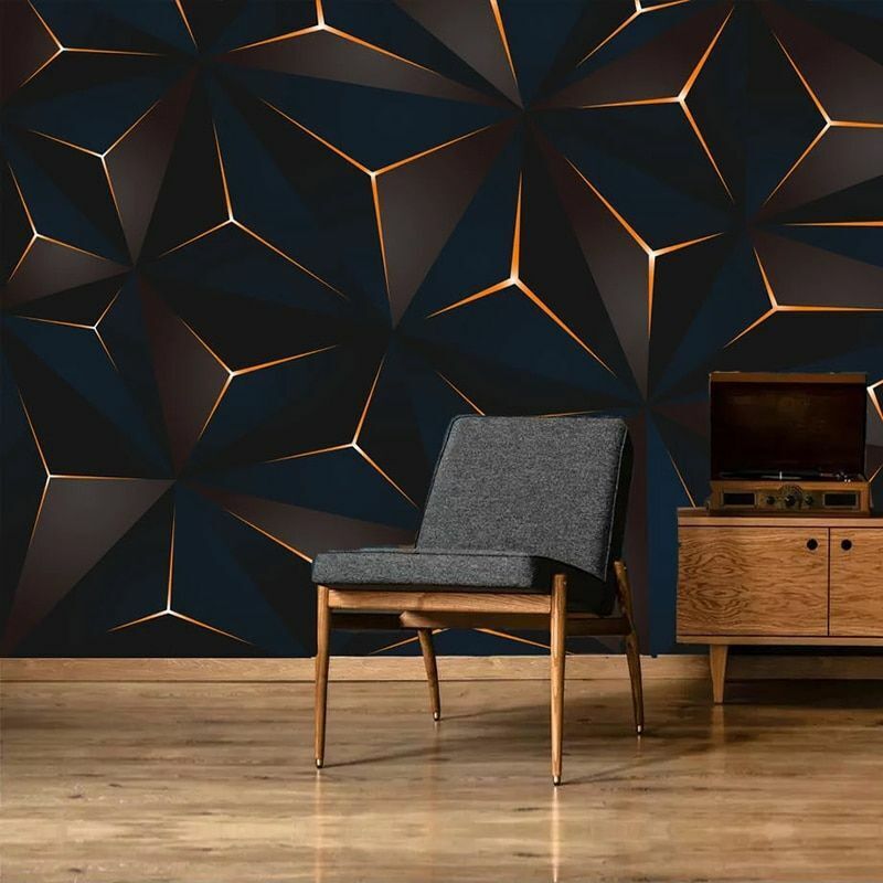 3D Photo Wallpaper Mural Modern Golden Lines Abstract DIY Wall Background Covers