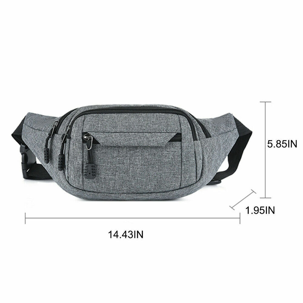 Waist Bag pack Purse Casual Large Phone Belt Bag Pouch Canvas Travel Bags