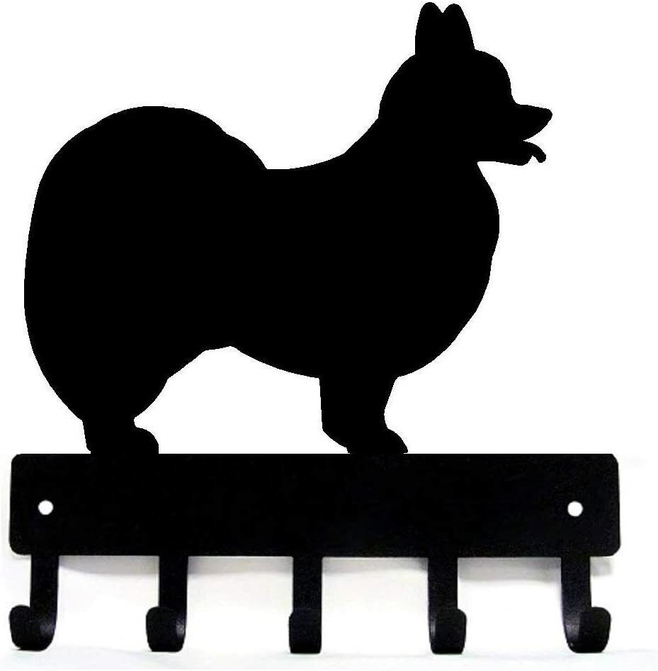 Papillon Dog - Key Hooks & Keychain Holder - 6 inch Wide Metal Wall Art