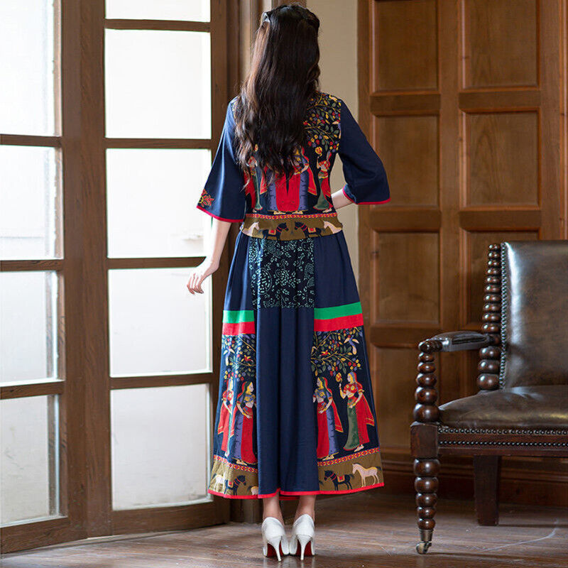 Chinese Women Top Short Skirt Two Piece Set China Ethnic Cotton Linen Tang Suit