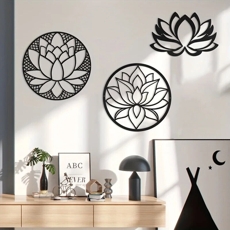 Metal Art Lotus Shape Wall Decorations, Indoor Fashion Wall Hanging Wall Decor