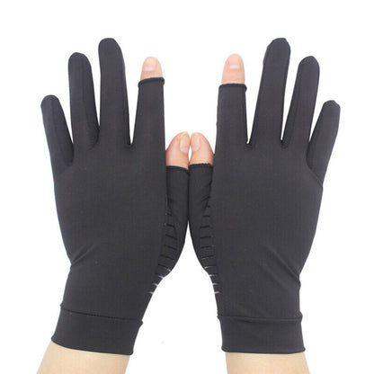 2 Pairs Copper Compression Arthritis Gloves Carpal Tunnel Joint Pain Relief