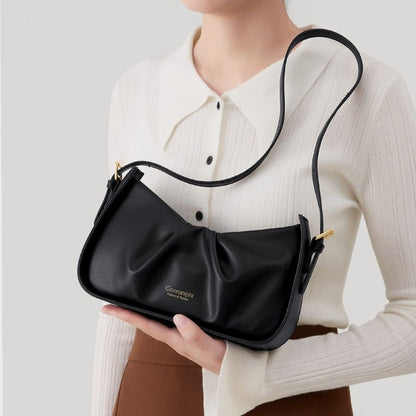 Split Synthetic Leather Bag Underarm Shoulder Crossbody Bags Cowhide Bags Purse