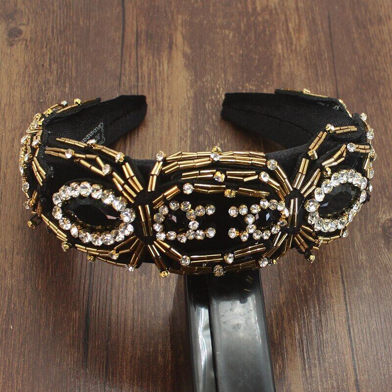 Women Headbands Baroque Fashion Rivet Sponge Luxury Hair Hoop Ladies Headdresses