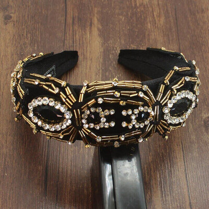 Women Headbands Baroque Fashion Rivet Sponge Luxury Hair Hoop Ladies Headdresses