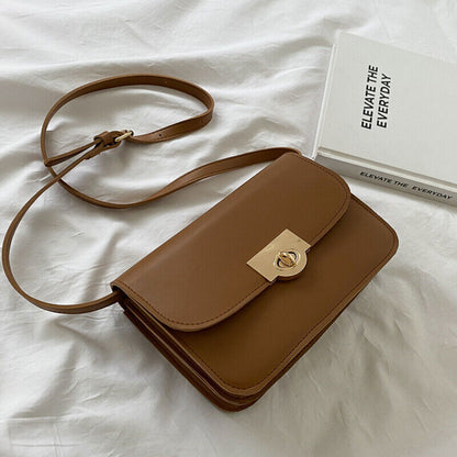 Women Bag Lock Ladies Shoulder Bag Messenger Bag PU Small Square Bag for Women