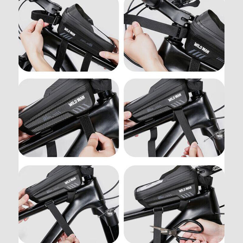 Rainproof Bicycle Front Cell Phone Holder Touchscreen Tube Cycling Saddle Bag US