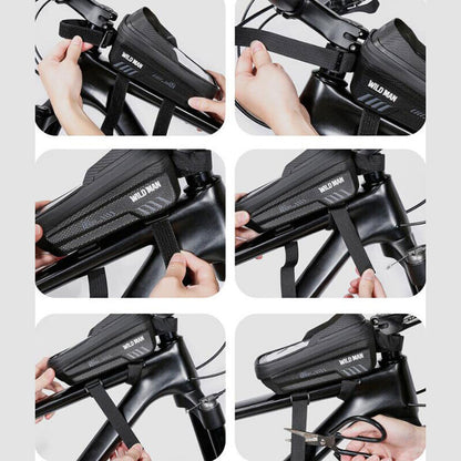 Rainproof Bicycle Front Cell Phone Holder Touchscreen Tube Cycling Saddle Bag US