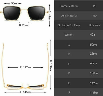 Vintage Steampunk Sunglasses Men Retro Metal Square Eyewear Trendy Women Shades