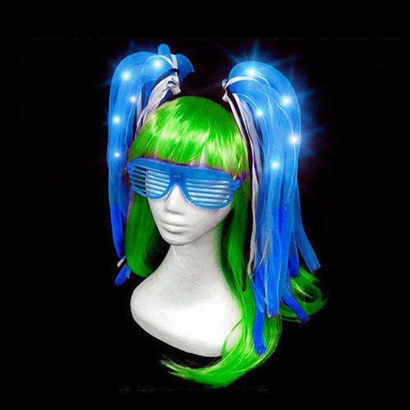Women Hair Accessories Extension Light Up Braids Crown Bands Pipe Party Costumes