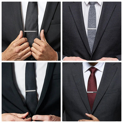 Tie Clips 8Pcs Copper Short Pins Set W/ Gift Box Accessories Men Shirt Cufflinks