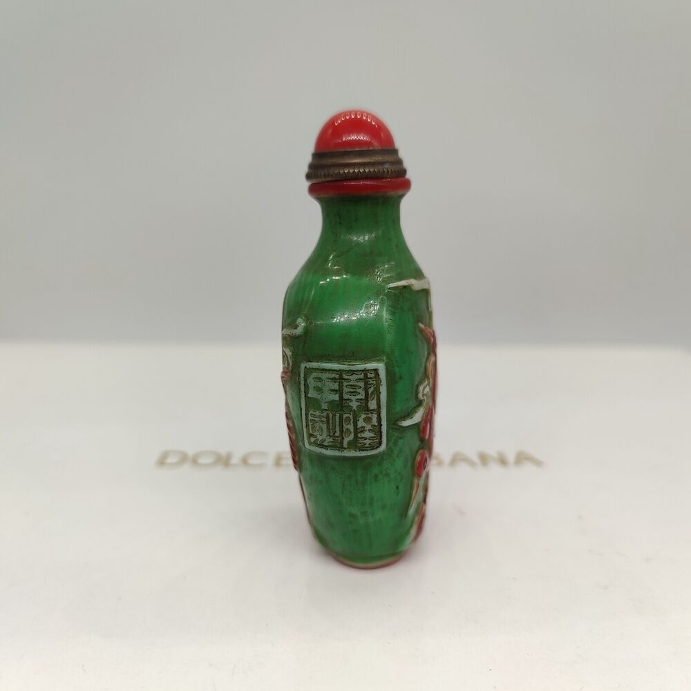 chinese snuff bottles peking glass vintage box carved crane statue love gifts