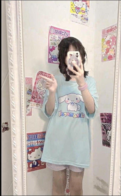Nice Cinnamoroll Women Summer Short sleeve Loose-fitting Casual T-Shirt