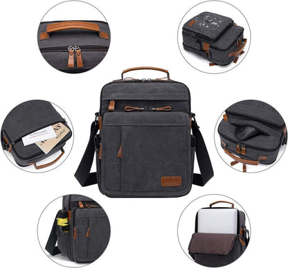 ESTARER Mens Messenger 13.3 inch Laptop Bag, Water-resistant Canvas Computer...