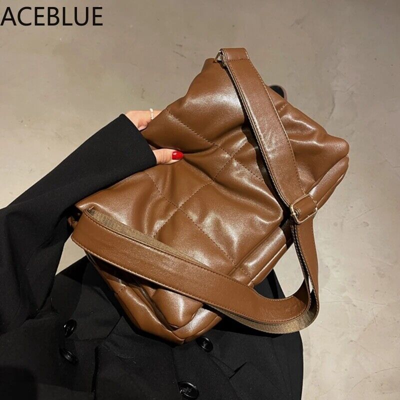 Vintage Totes Large Capacity PU Leather Crossbody Handbag Women Shoulder Bag