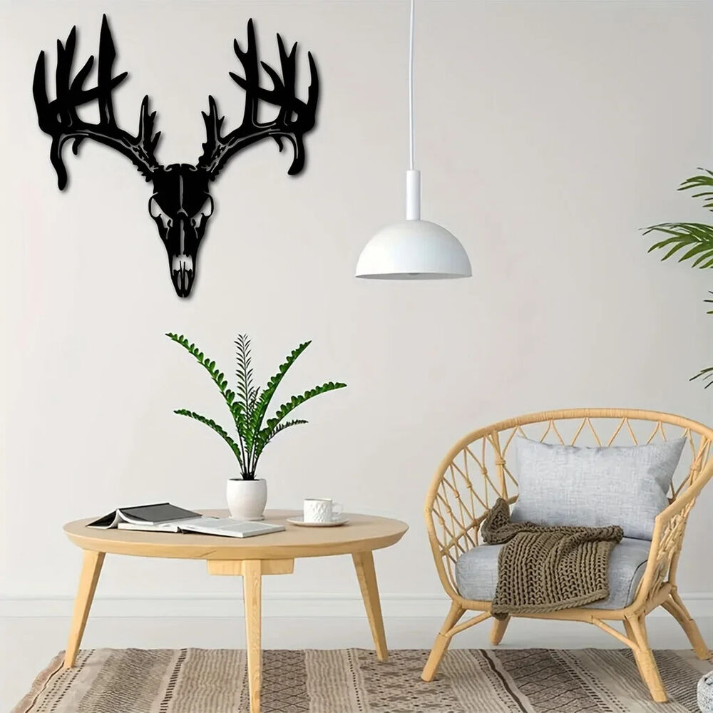 Metal Deer Art Wall Decor, Deer Skull Metal Art, Metal Deer Signs, Head Signs