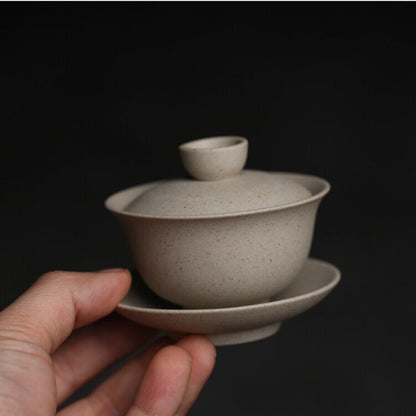 Small Gaiwan Ceramic Tea Cup Covered Bowl With Saucer Lid Chinese Tureen Pottery