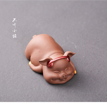 Boutique Zisha Handicrafts Zhaocai Pig Ornaments Home Decoration Three Cute Pigs