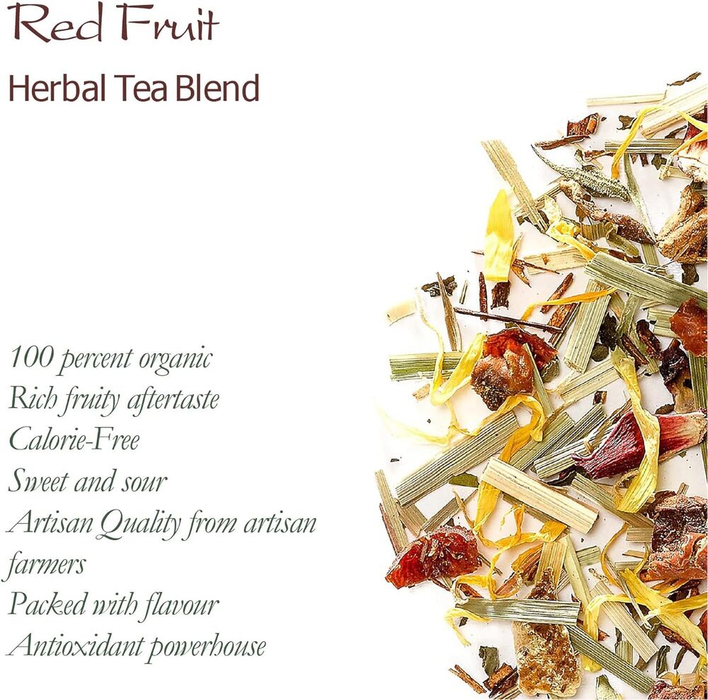 Red Berry Organic Fruit Tea - Fruit Tea Tisane - Fruity Herbal Infusion 200g