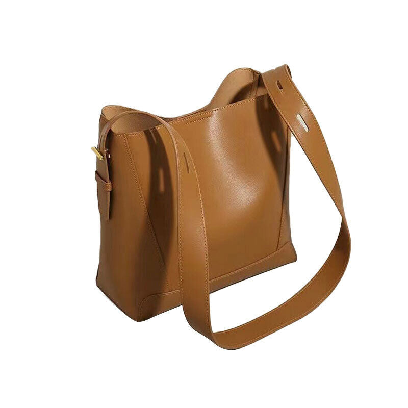Large Capacity Crossbody PU Leather Single Bag Bucket Shoulder Bag Handbag