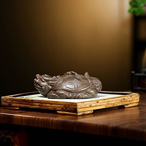 Chinese Yixing Dragon Turtle Tea Decoration Auspiciousness Lucky Well Fengshui