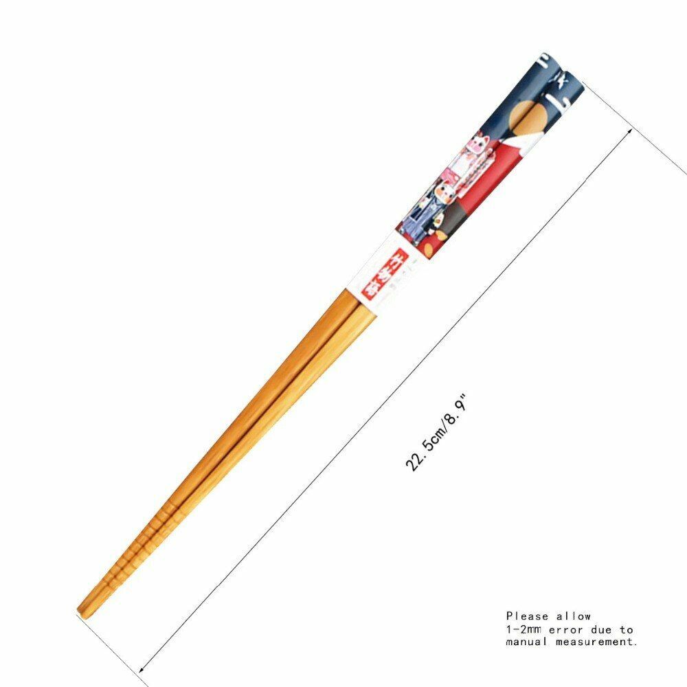 5 Pairs/Set Japanese Style Bamboo Wooden Sushi Chopsticks Tableware Eating Tools