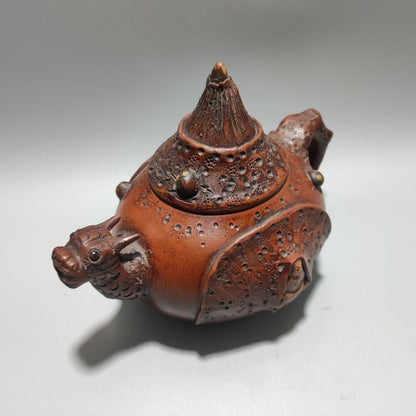 Vintage Chinese Yixing Purple Clay Teapot Zisha Ceremony Carving Collectible Art