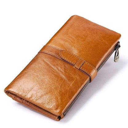 Genuine Leather Long Wallet Money Bags Portable Wallets Purse 18*9.5*1.5 CM 1 PC