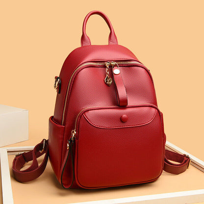 Women's Ladies Leather Backpack Purse Anti-Theft Travel Shoulder Bag Satchel