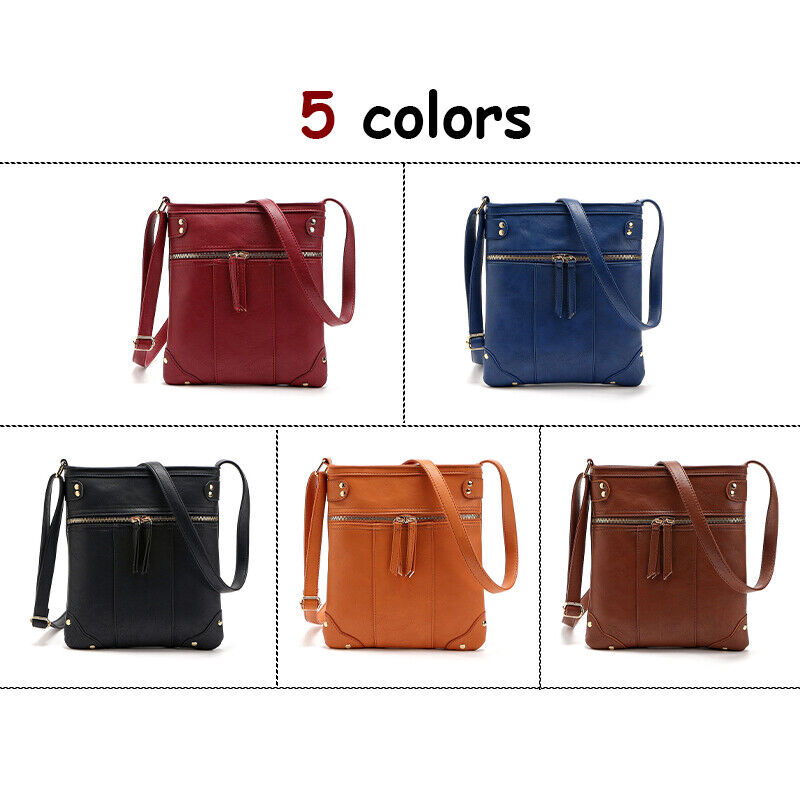 Women Rivet Tassel Crossbody Shoulder PU Leather Bag Purse Outdoor Travel NEW
