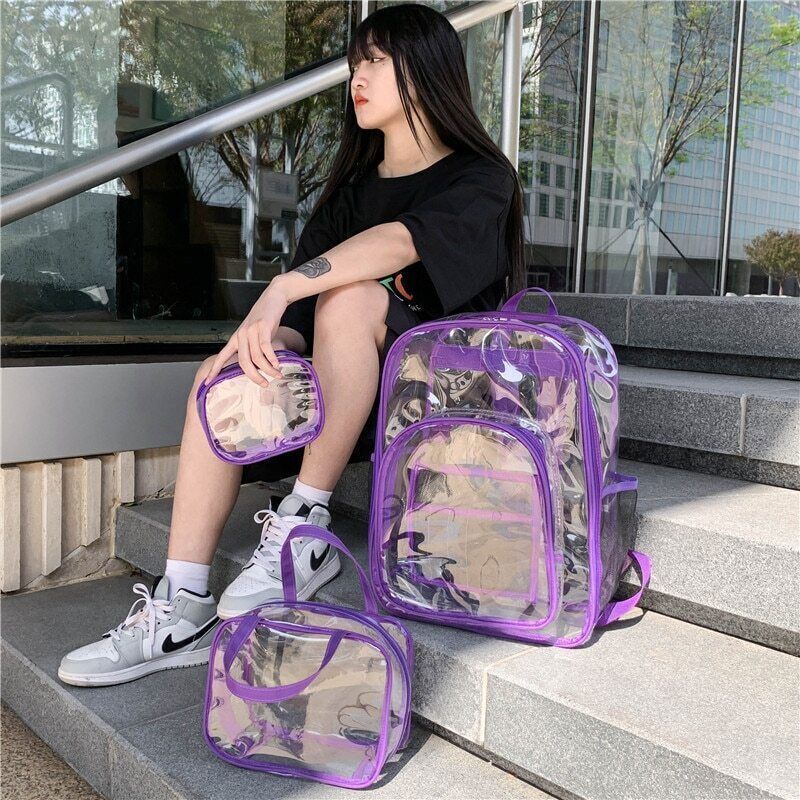 Transparent PVC Set Bag Backpack Unisex Backpack Backpack Couple Bagback