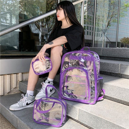 Transparent PVC Set Bag Backpack Unisex Backpack Backpack Couple Bagback