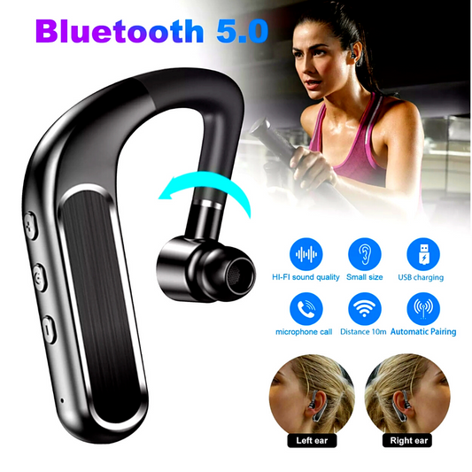 Wireless Bluetooth 5.0 Earpiece Noise Cancelling Driving Trucker Headset Earbuds