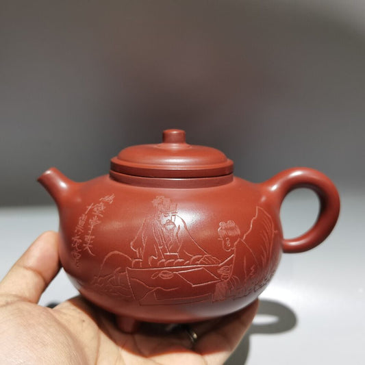 Vintage Chinese Yixing Purple Clay Teapot Zisha Ceremony Fashion Weiqi Teaware