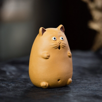 Yixing Purple Clay Tea Pet Cute Cat Zisha Tea Accessories