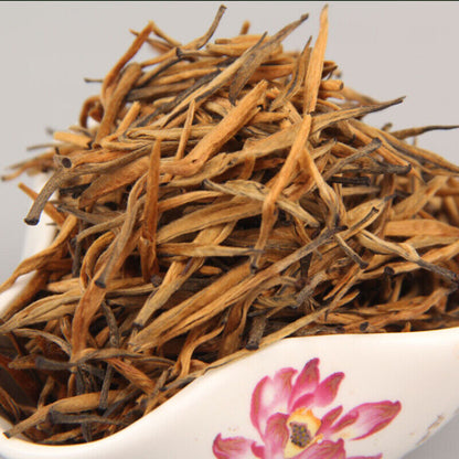 Golden Needle Natural Dian Hong Tea Refined Big Leaf Yunnan Single Bud Black Tea-