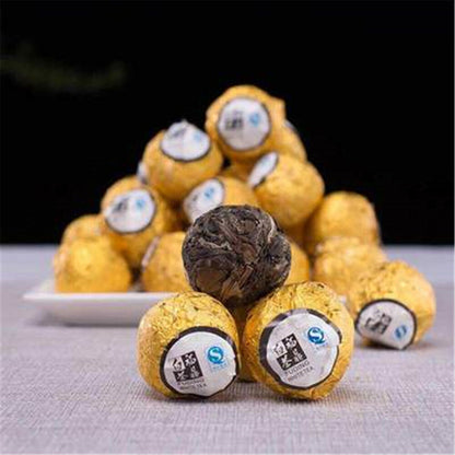 Organic Handmade Ball Shaped Black Tea Aged Shou Mei Longevity Tea-