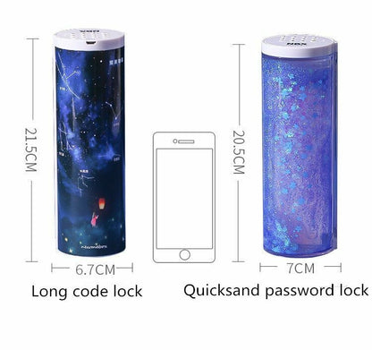 Pencil Case Translucent Quicksand Kawaii NBX Solar Calculator Box School Supplie