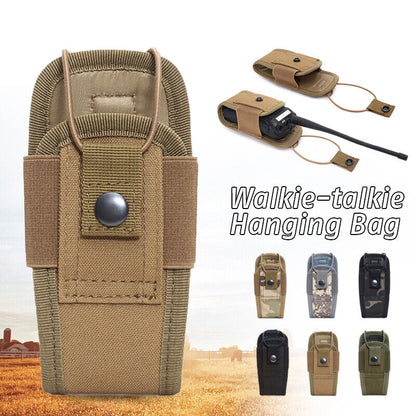 Tactical Molle Radio Walkie Talkie Pouch Waist Bag Holder Pocket Interphone Bag