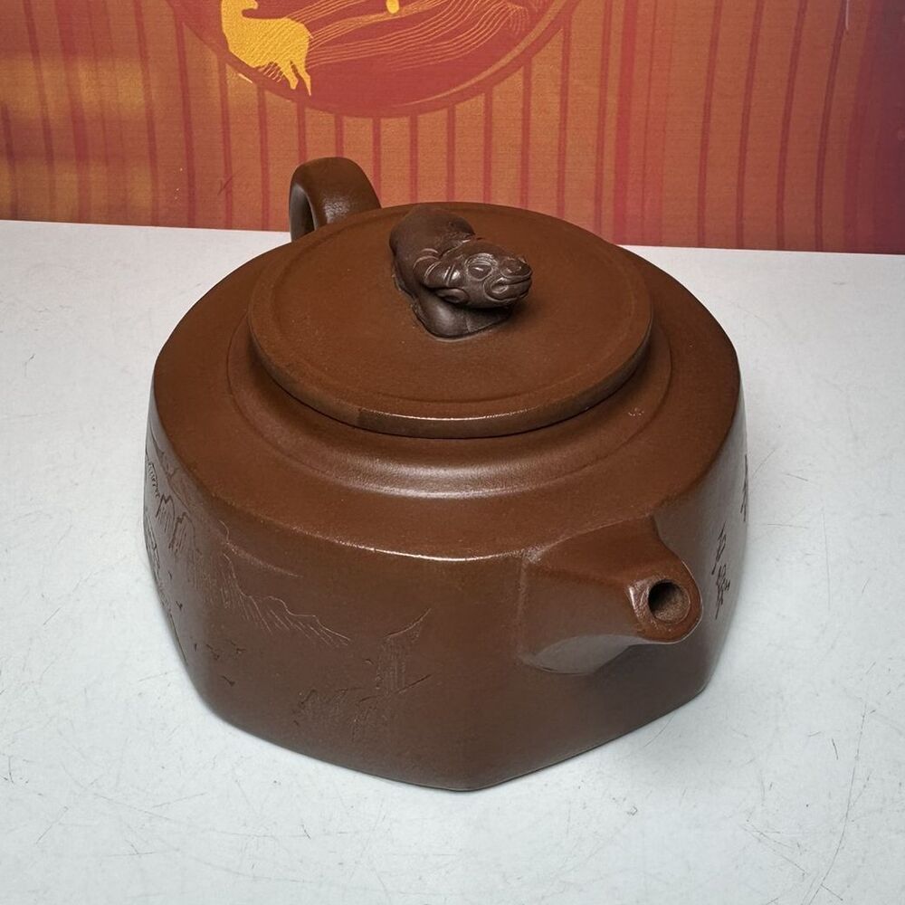 Chinese Yixing Purple Clay Teapot Tea Set Pot Zisha Ceramic Cute Decor Figurine