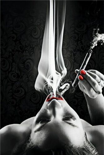 Abstract Sexy Woman Smoking Art Canvas Painting Wall Art Poster Prints Art Decor
